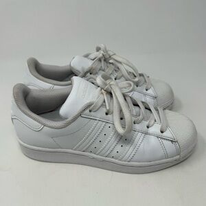 Adidas Superstar Triple White Sneakers size 3.5Y